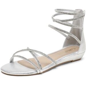 Dream Pairs Silver Gladiator Sandals